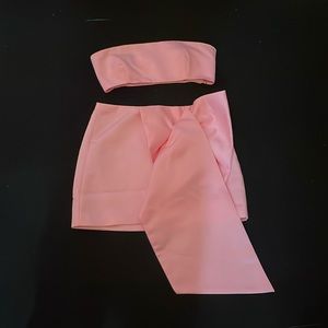 Zara two piece pink skirt and tube top.